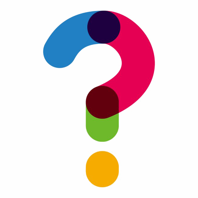 Question Mark Transparent Background (red, black, orange, teal, white)