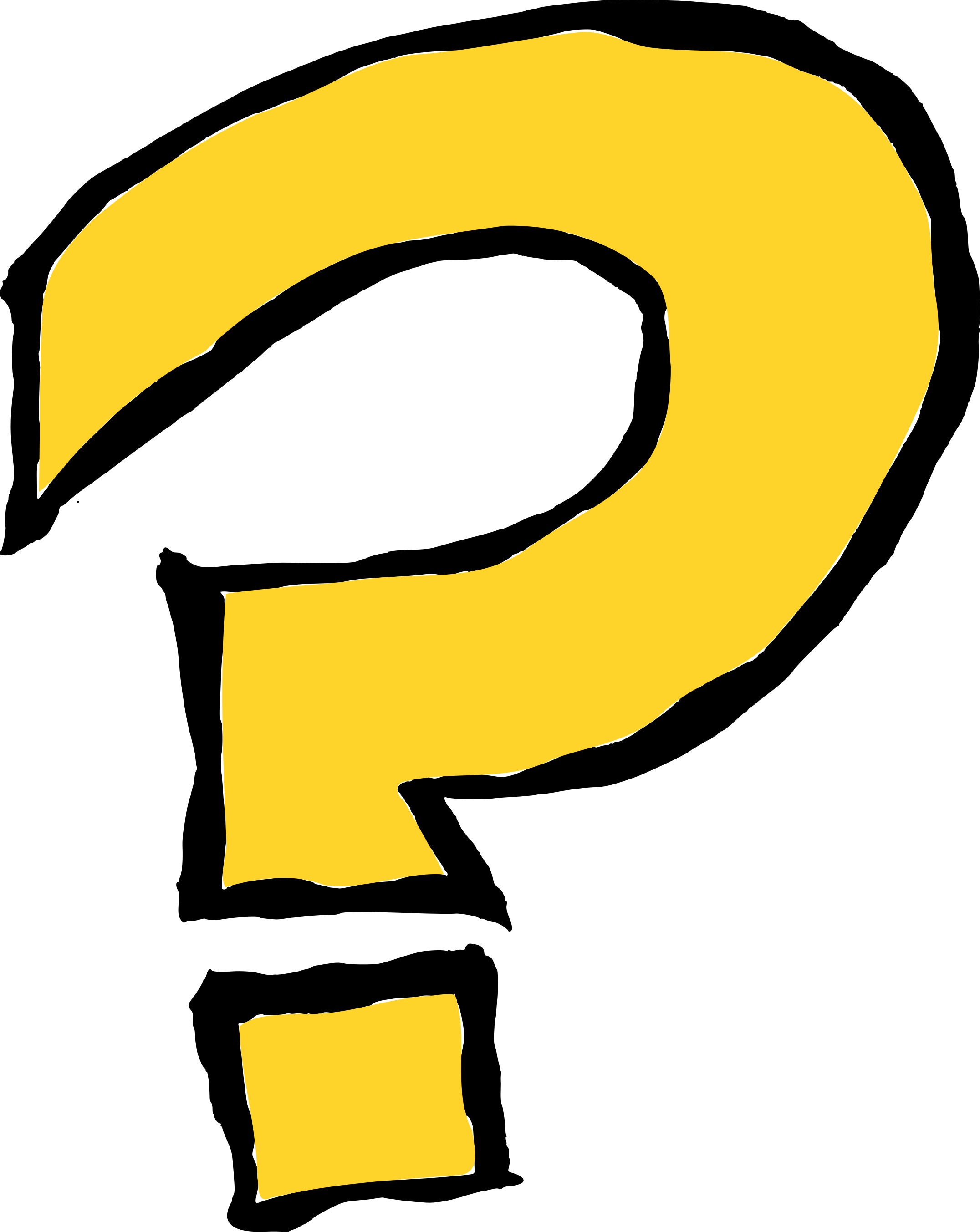 Question Mark Transparent (gold, black)