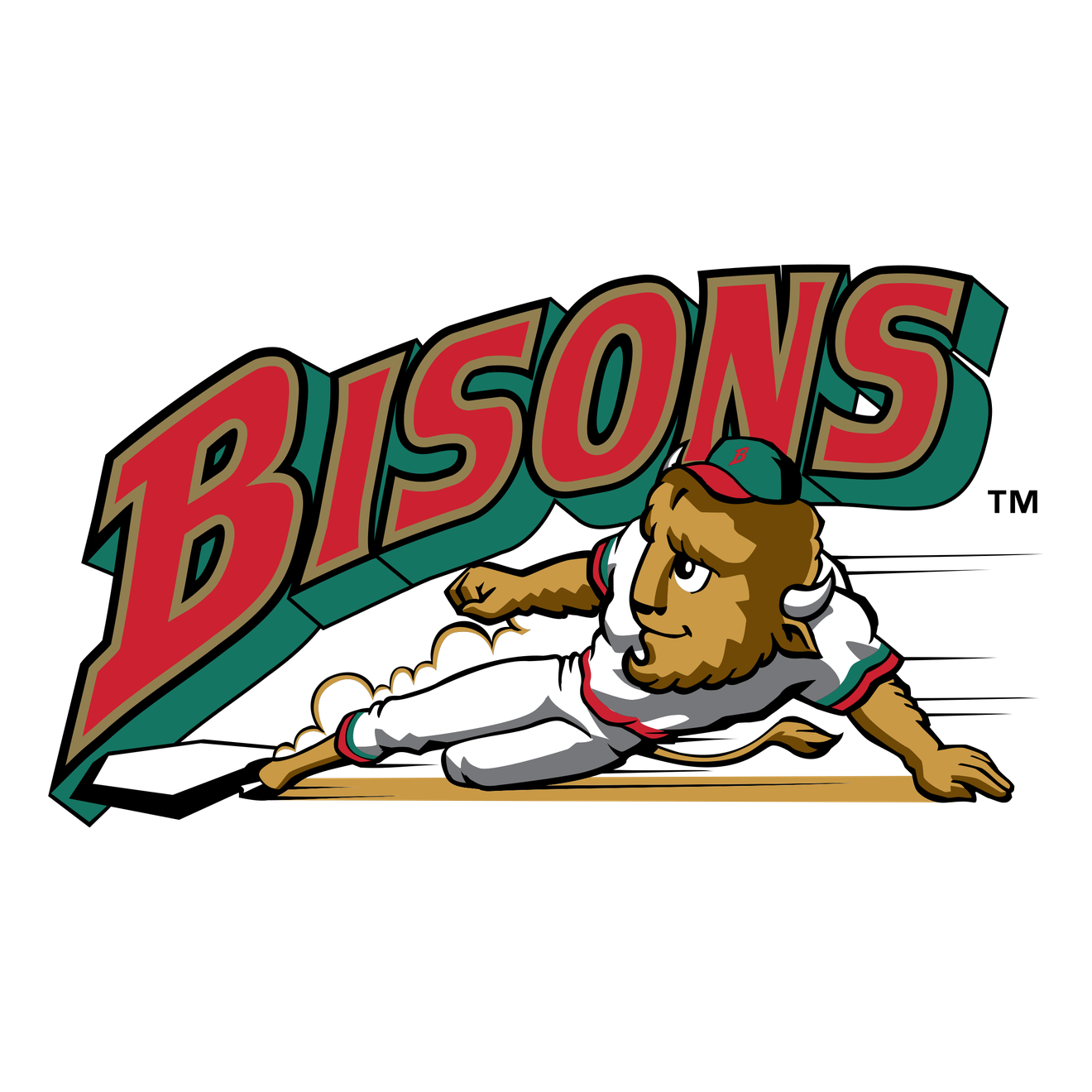 Buffalo Bisons Png Image (teal, white, black, red, chocolate)