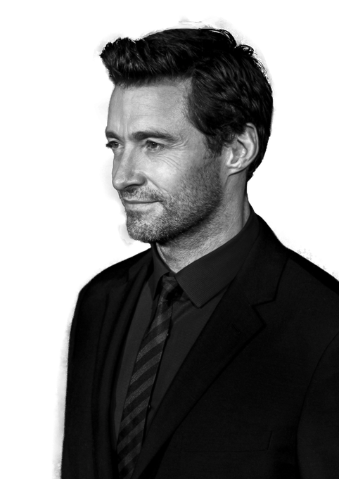 Hugh Jackman Transparent Background (black)