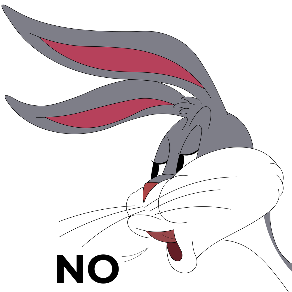 Bugs Bunny No Png Clipart (white, black, gray, chocolate)