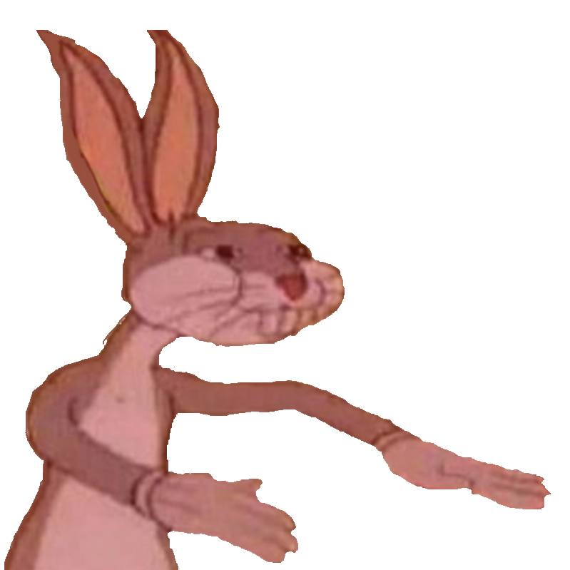 Bugs Bunny No Transparent Png (white, salmon)