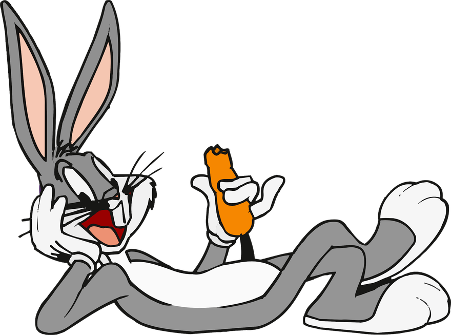 Bugs Bunny Png Clipart (white, black, gray)