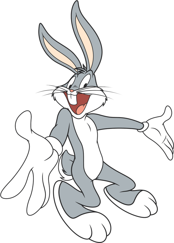 Bugs Bunny Transparent Png (white, black, silver)