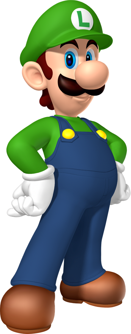 Luigi Png Image (white, navy, black, teal)