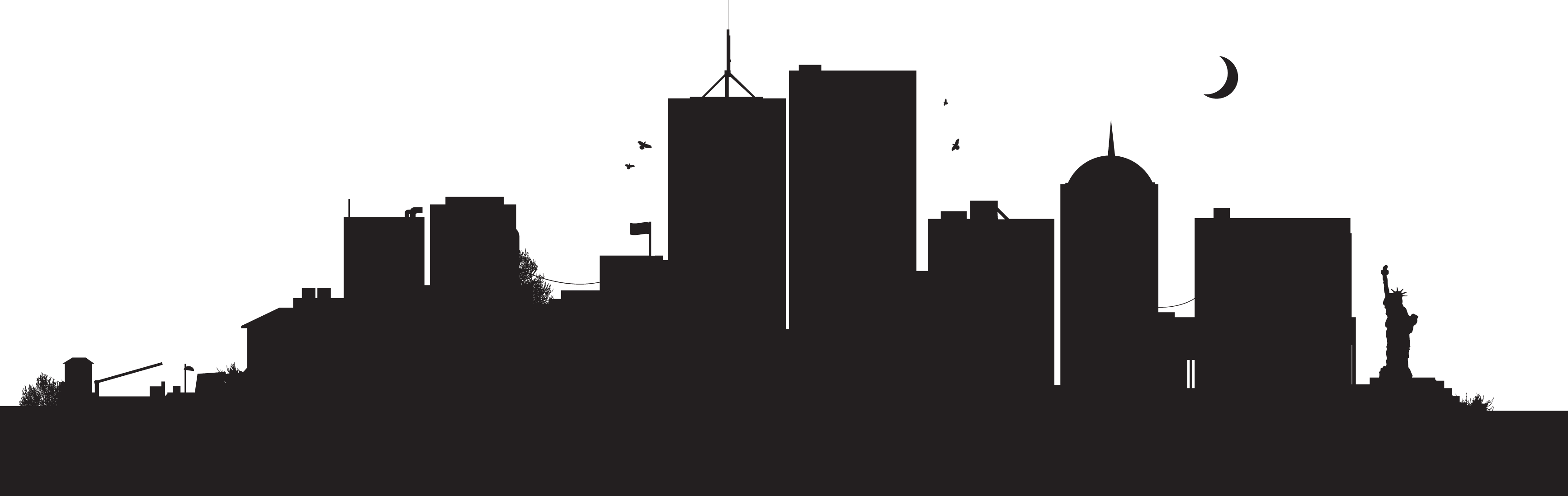 Building Silhouette Png (black, gray, white)