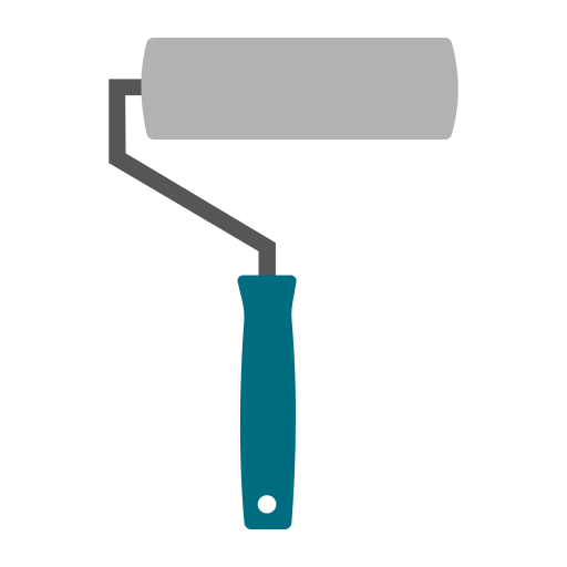 Building Tool Roller Painting Painter Paint Construction Icon Free Transparent Png Icon Download (teal, silver, gray, black)