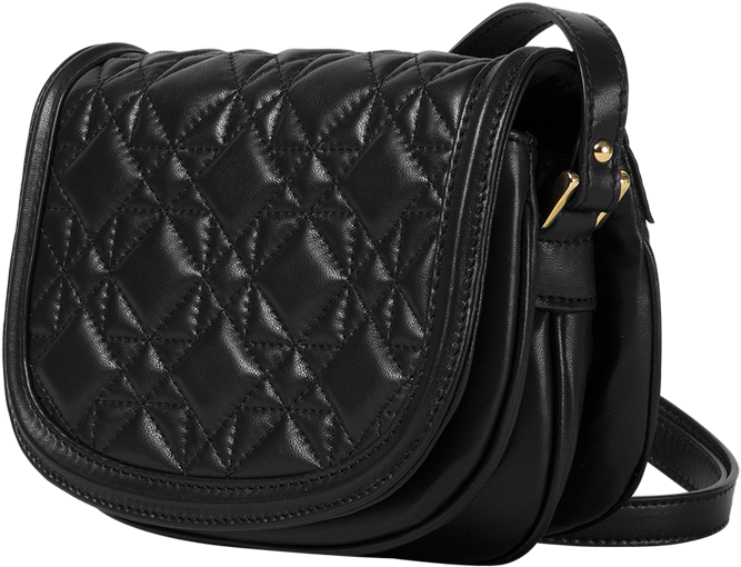 Quilted Bag Png Isolated Hd (black)