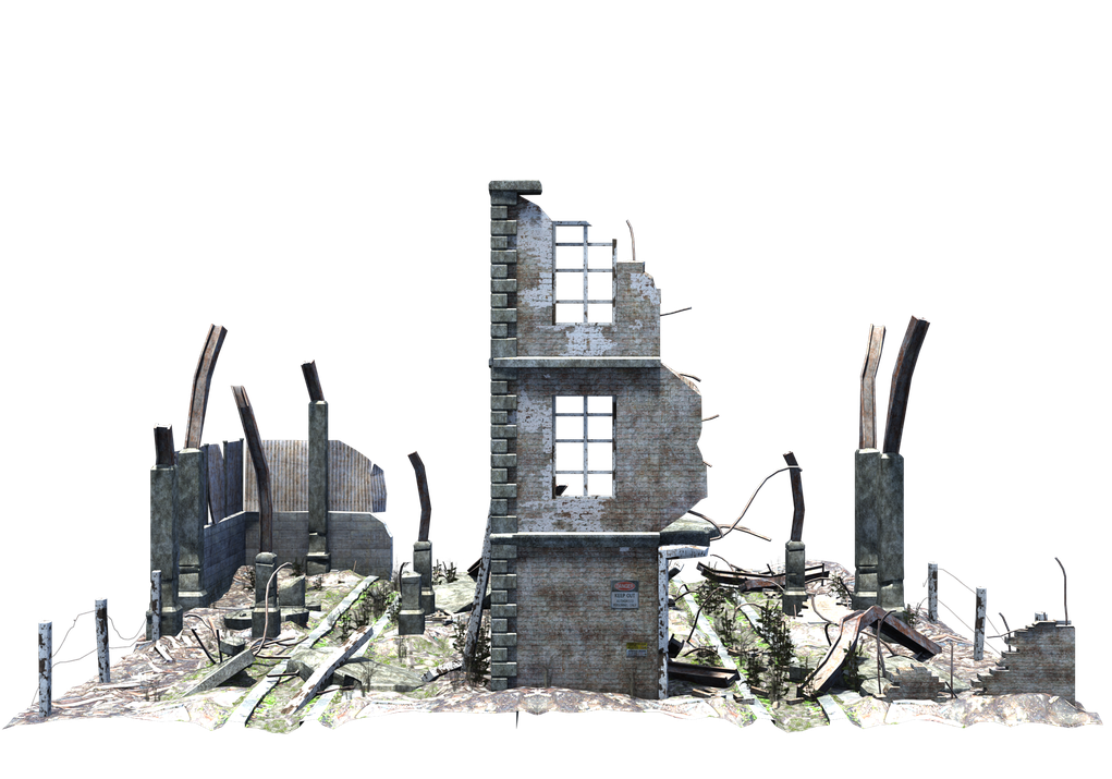 Ruined Building Png (black)