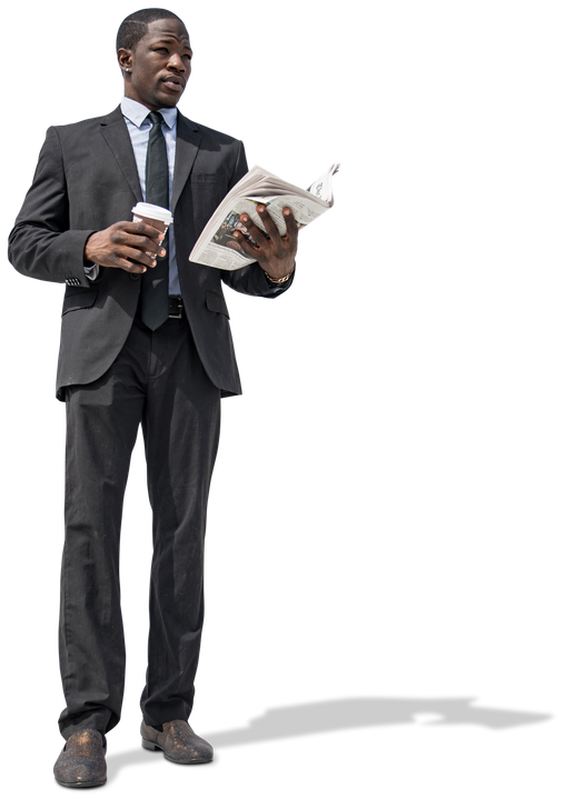 Suit Business Man Standing Png Clipart (black, indigo)