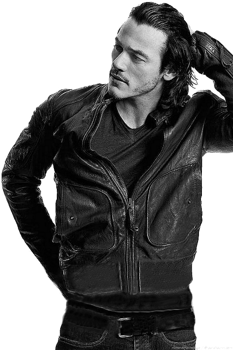 Luke Evans Png File (black, white)