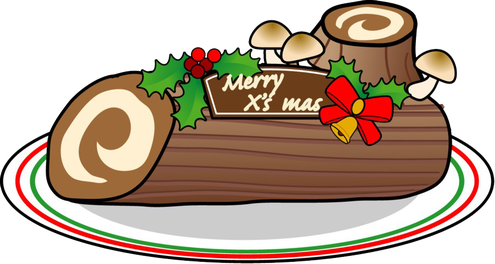 Yule Log Png Clipart (white, black, beige, chocolate, silver)