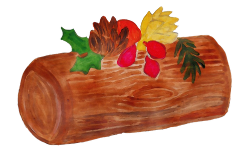 Yule Log Transparent Background (black, chocolate, maroon)