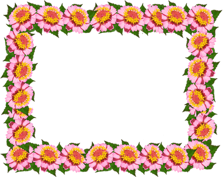 Tulip Border Png File (black, pink)