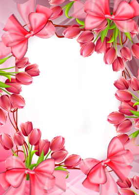 Tulip Border Png Image (black, pink, white)