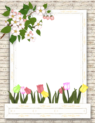 Tulip Border Png Pic (indigo, black, white)