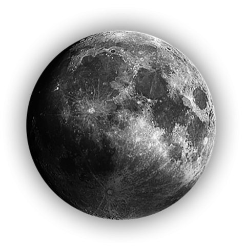 Full Moon Png Clipart (black, white)