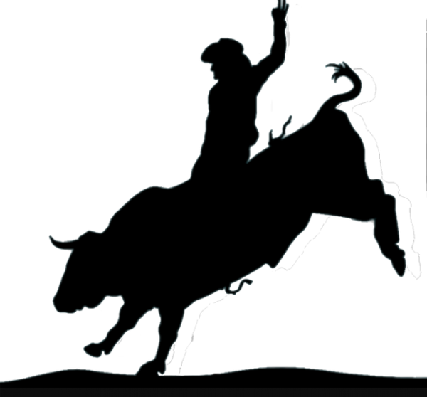 Bull Riding Png File (black)