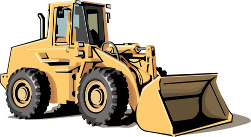 Bulldozer Png File (white, salmon, black, olive)