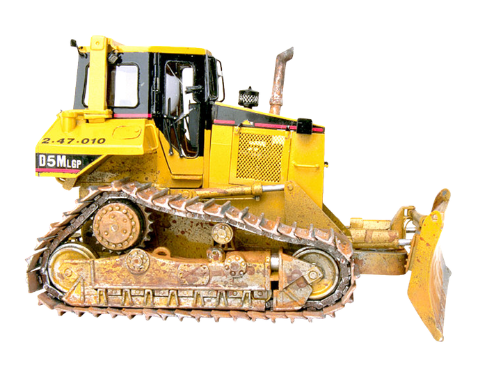 Bulldozer Png File (beige, black, white)