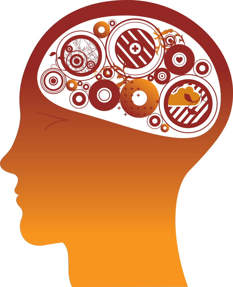 Human Brain Gears Transparent Png (white, maroon, chocolate, orange)