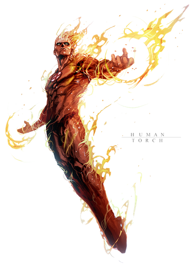 Human Torch Png File (indigo, black)