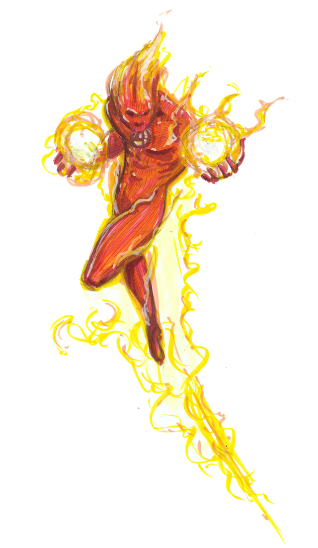 Human Torch Png Hd (white, black)