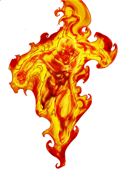 Human Torch Png Transparent Image (black)