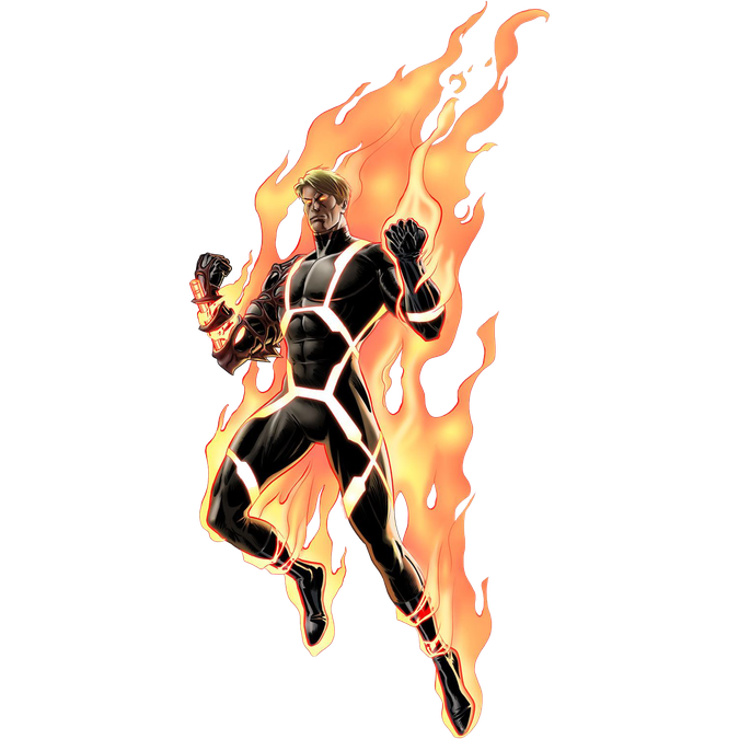 Human Torch Transparent Background (white, black)