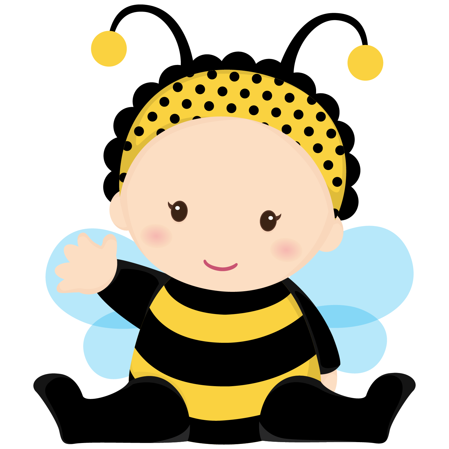 Bumble Bee Trail Baby Png (white, black, gold, pink, greenish blue)