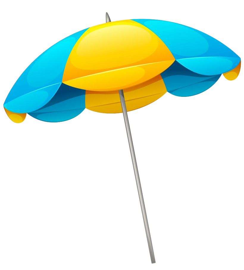 Summer Beach Umbrella Png Clipart (gold, greenish blue, white)