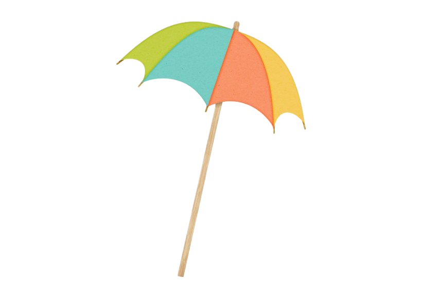 Summer Beach Umbrella Png File (silver, salmon, white)