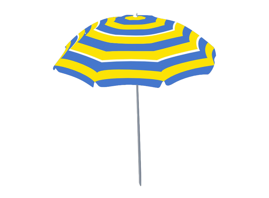 Summer Beach Umbrella Png Transparent Image (gold, teal, white)