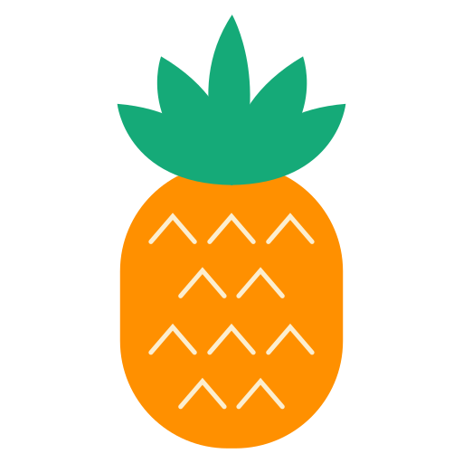 Summer Vacation Hehy Pineapple Fruit Food Organic Icon Free Transparent Png Icon Download (teal, orange, black)