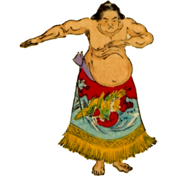 Sumo Fat Png Cutout (black, salmon, maroon)