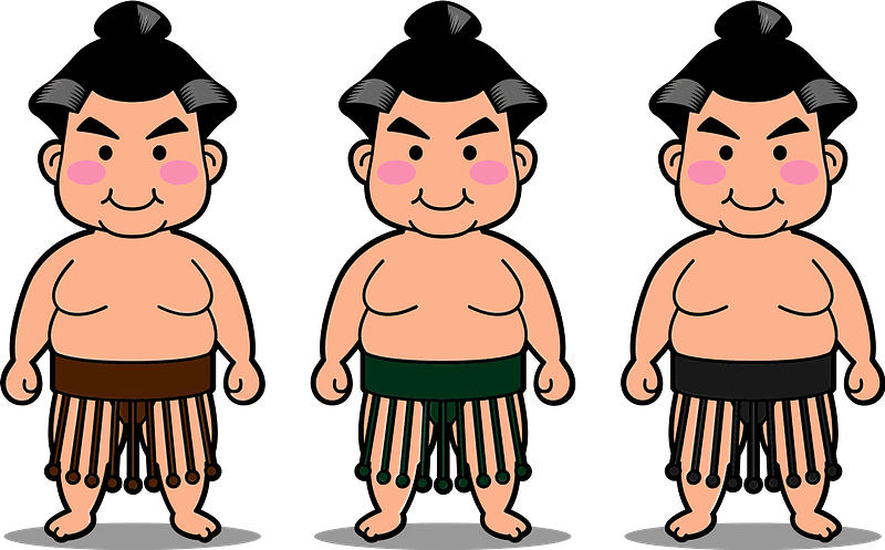 Sumo Japan Png File (black, salmon, gray, pink)