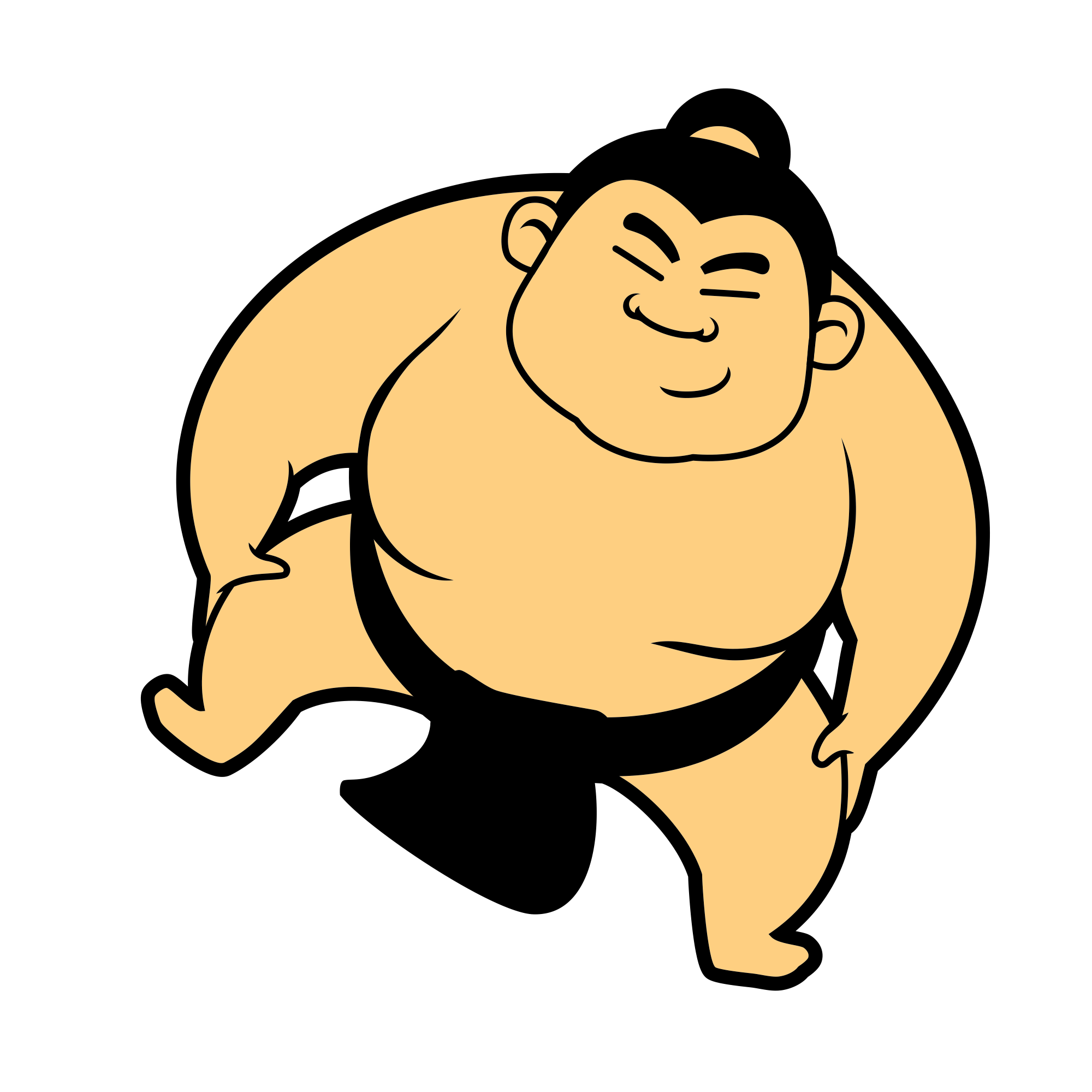 Sumo Wrestler Png Pic (black, gray, pink)