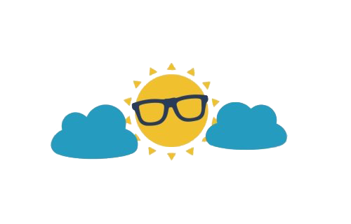 Sun And Cloud Png File (teal, gold, white)