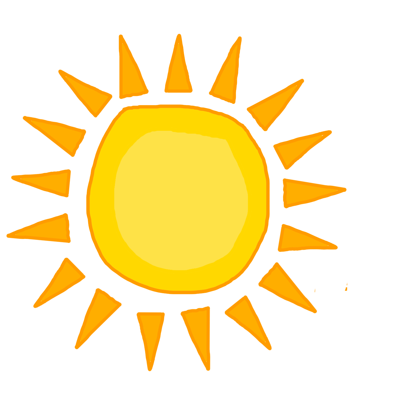 Sun Png Clipart (gold, orange, white)