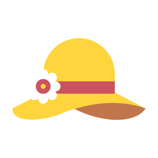 Sun Hat Free Png Icon (salmon, black, gold, chocolate, white)