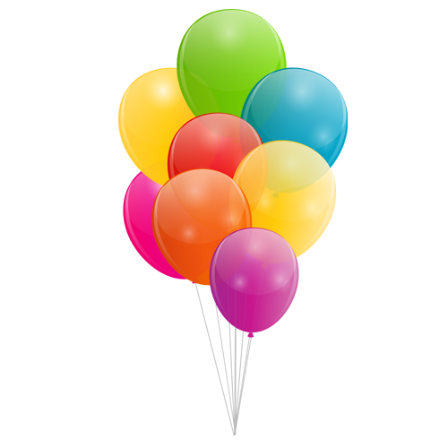 Bunch Of Balloons Png Clipart (teal, white, silver, gold, pink)