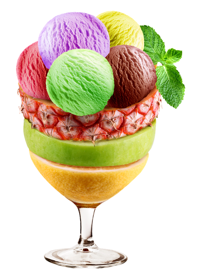 Sundae Ice Cream Png (beige, black, white, plum)