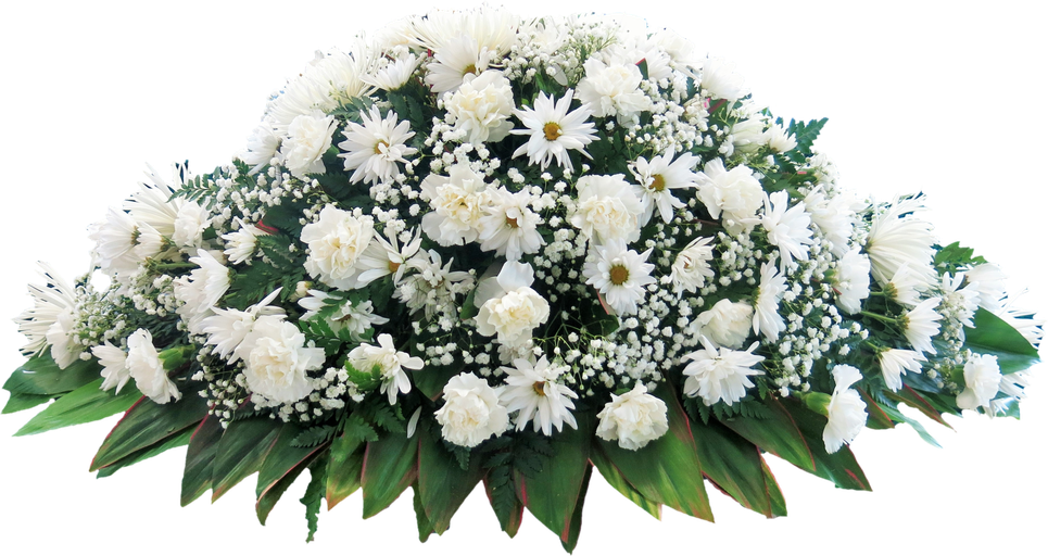 Funeral Flowers Bunch Transparent Background (black, lavender, white)