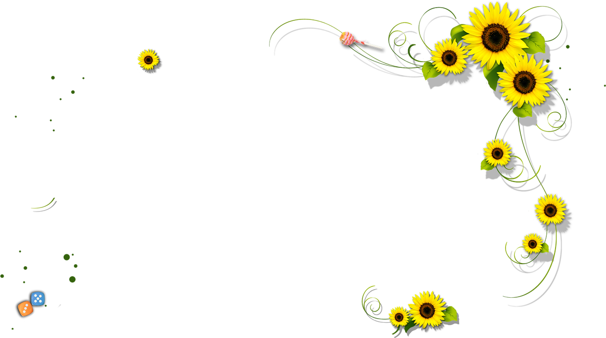 Sunflower Border Png Isolated Image (black)