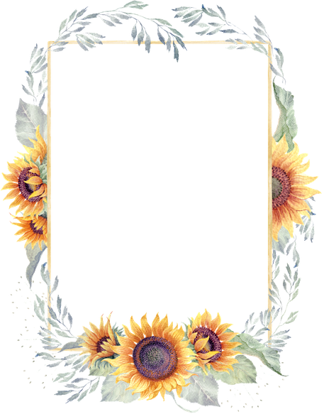 Sunflower Frame Png Image (black)