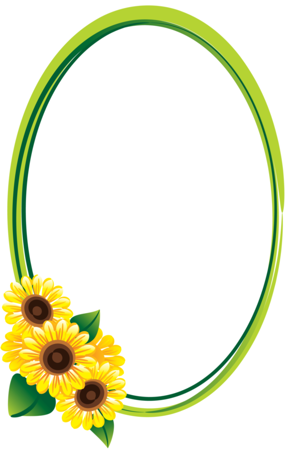 Sunflower Frame Png Picture (black, gold)