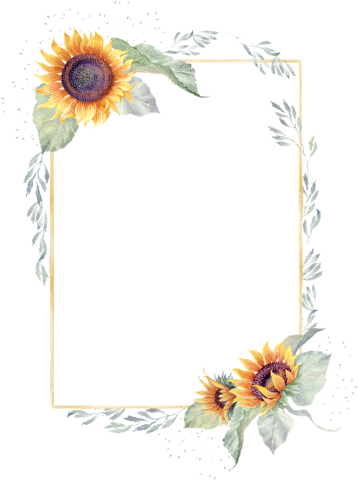 Sunflower Frame Png Transparent (black, gray)