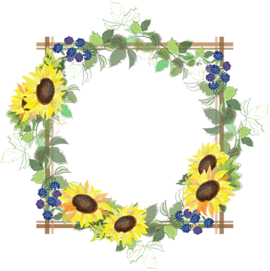 Sunflower Frame Png (black, gray)