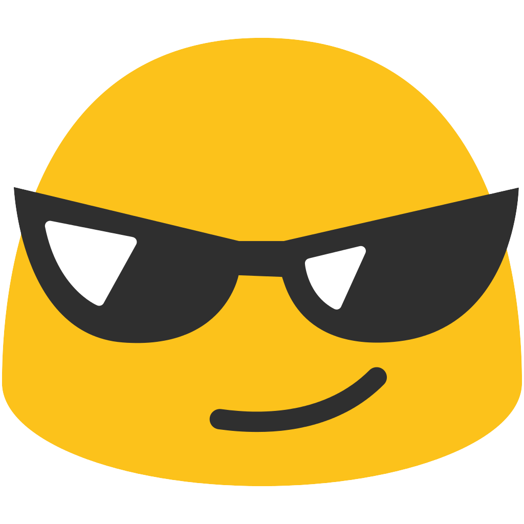 Sunglasses Emoji Png Image (black, white, gold)