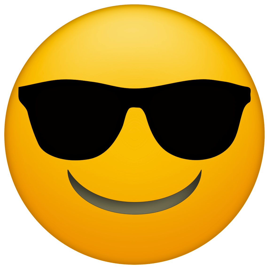 Sunglasses Emoji Png Transparent File (black, orange)